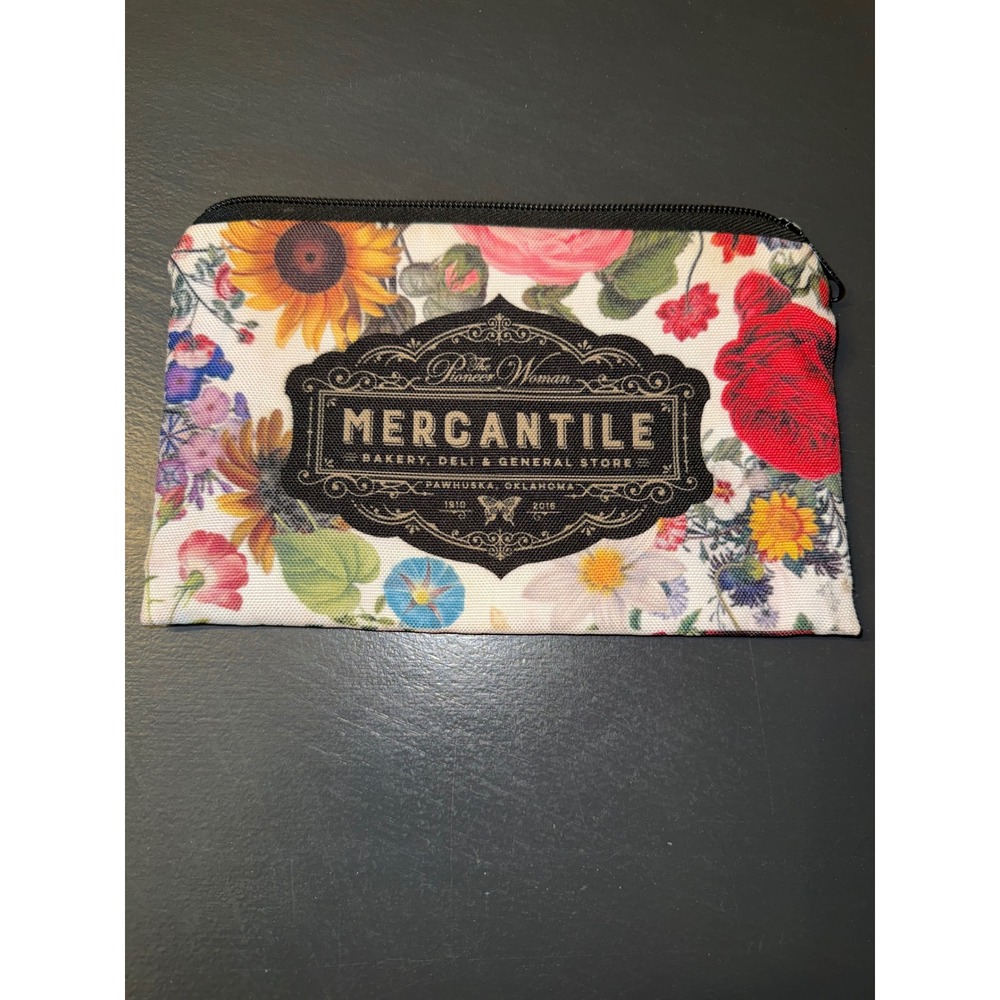 Pioneer Woman Mercantile Floral Canvas Zipper Pouch Pawhuska Oklahoma Makeup Bag